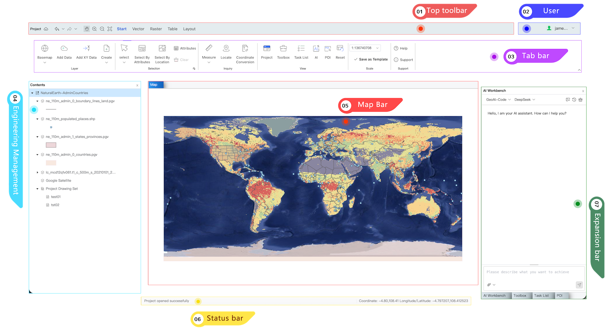 iXGIS workspace interface
